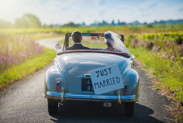 Prospective marriage driving in car