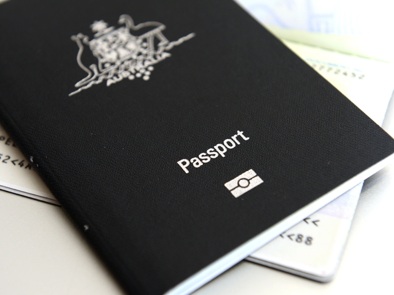 A photograph of a passport.