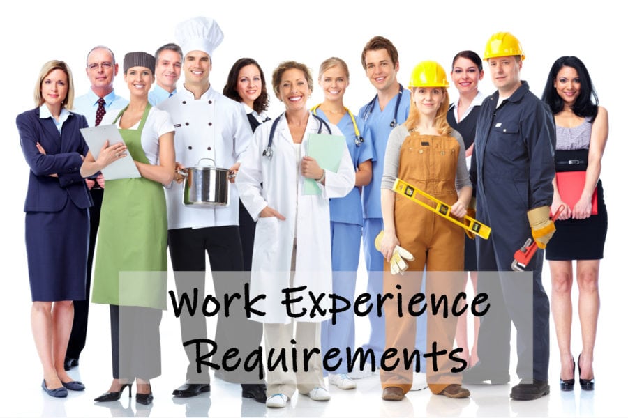 Image detailing requirements for skilled work experience.